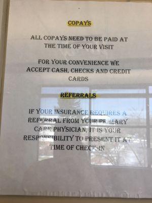 Copays/ referral