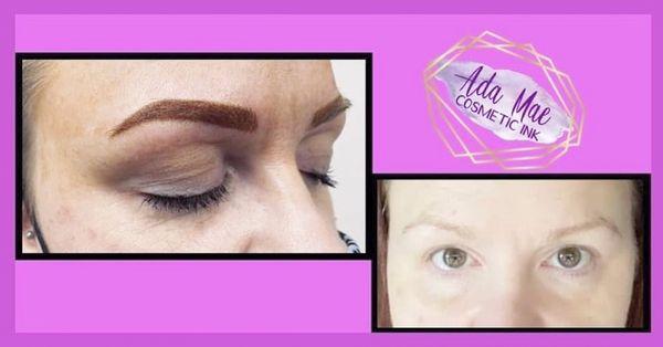 Powder brows with microblading