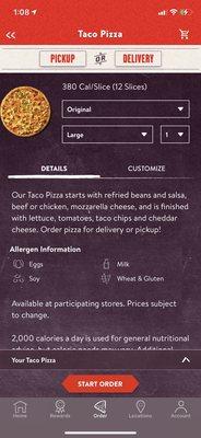 Taco pizza ingredients