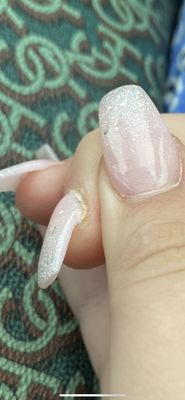 my messed up acrylic nail :(