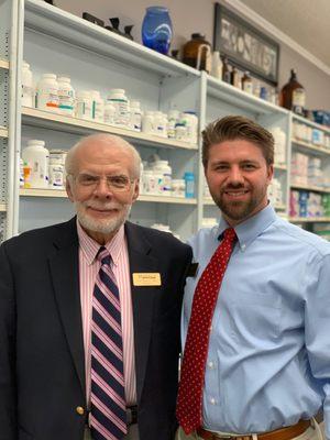 Our founder, Tom Mooney along with Jacob the Pharmacist.