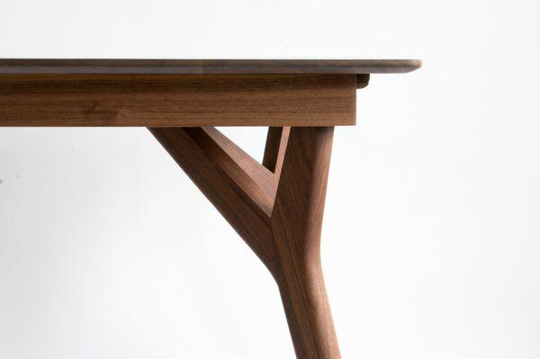 Handcrafted Modern Walnut Wishbone Dining Table by Snacks Modern