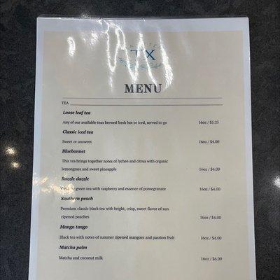 menu