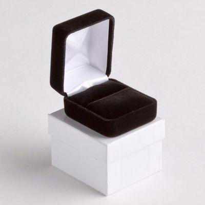 Classic Black Velvet ring box. Available for Earring, Pendant, Bracelet, Double Ring, and Necklace.