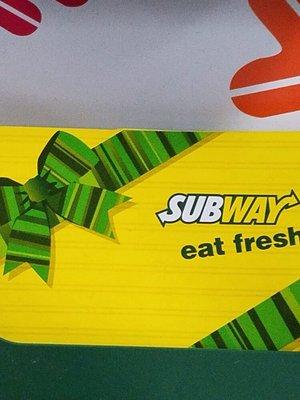 Subway gift card