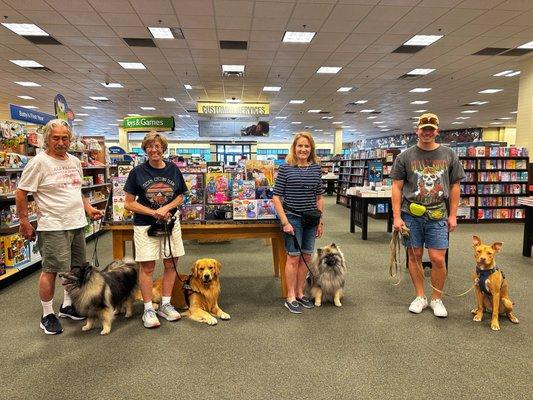 Graduation for an AKC Community Canine class at Barnes and Nobles.  It's wonderful to have a dog you can trust in public settings.