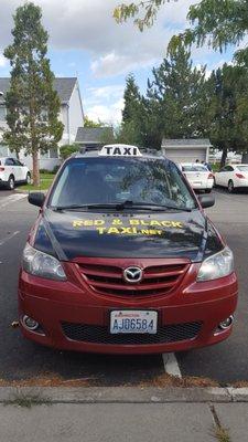 Red and Black Airport Taxi