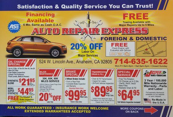 Auto Repair Express Anaheim