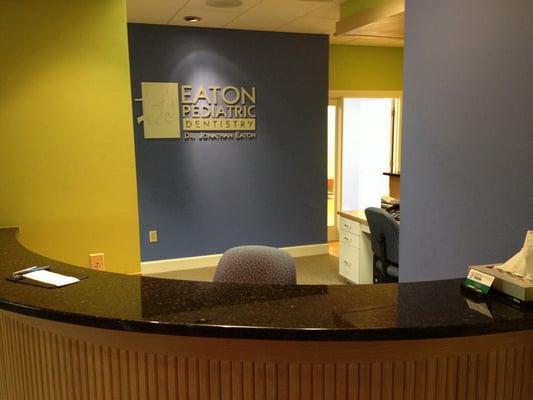 The reception desk of Eaton Pediatric Dentistry in Decatur, GA