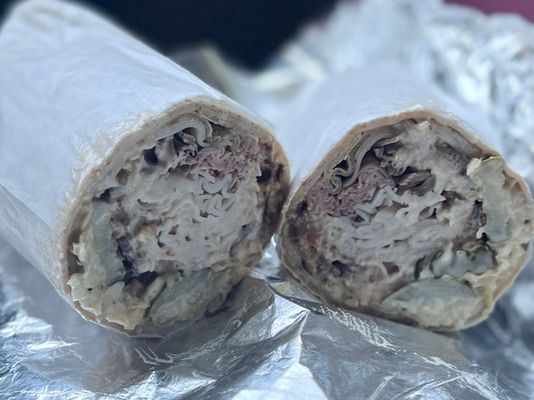 Ultimate Bomb Wrap (with Swiss cheese added)