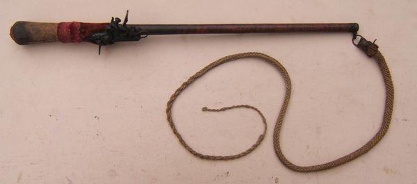 A VERY RARE & UNUSUAL 18TH CENTURY FLINTLOCK WHIP-PISTOL