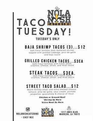 Taco Tuesday Menu