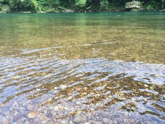 Gravelly shallows, with a good strong current on the Current River