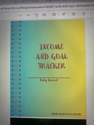 *All Rights Reserved* Income & Goal Tracker 
Digital Download PDF To Use Over & Over