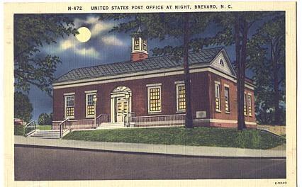 Postcard image of old library.