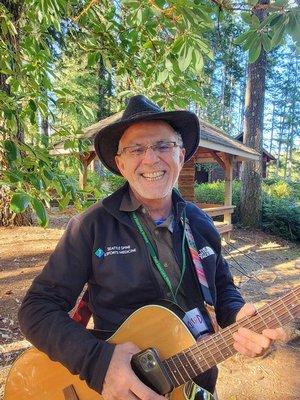 Dr. Seroussi enjoying some free time at guitar camp!