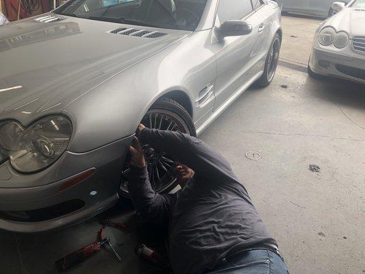 Two Mercedes Benz sl500.