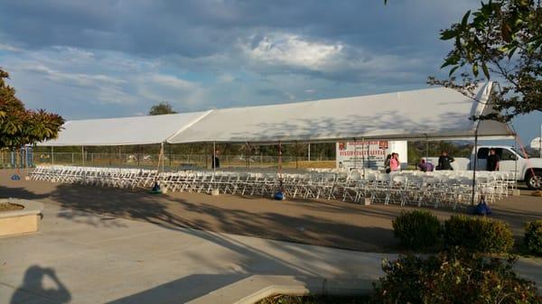 Chairs and canopies rental. Set  up for graduation!