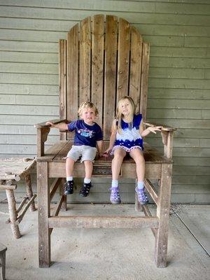 Big ol' chair at back of Nature Center.