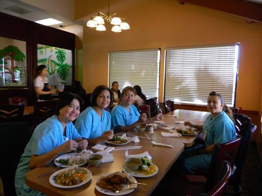 The Pioneers of Temecula campus having lunch to celebrate the 100% Passing .