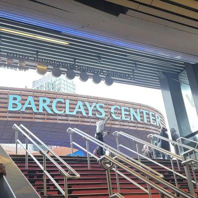 Seat geek ads everywhere...you come out right at the gates to go in barclays