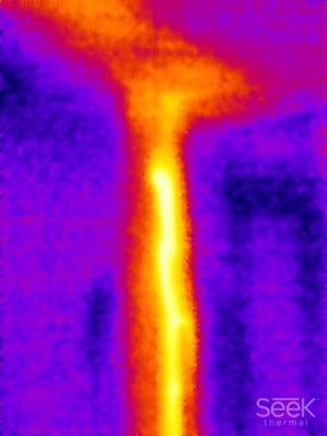 Found a hot water pipe leak using infrared leak locator