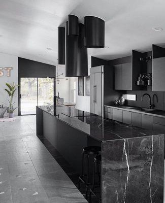 Black marble counters