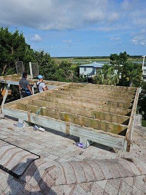 Before- Old rooftop deck