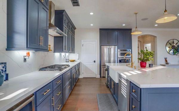 Kitchen countertops with farm sink