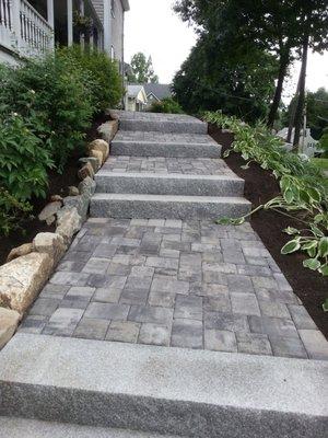 Pavers with Granite steps