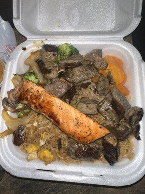 Hibachi Combo: Salmon & Steak