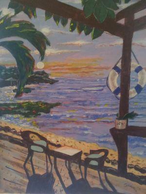 Bar by the sea acrylic Elliott Jordan