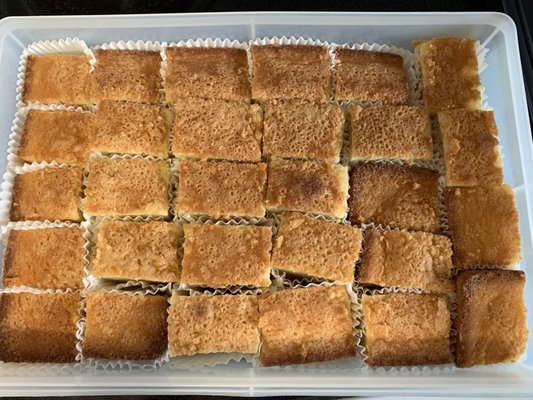 Homemade butter mochi for the Yelpers