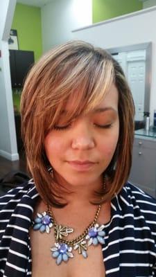 Partial highlights and haircut blowdry (Done by karen singh)