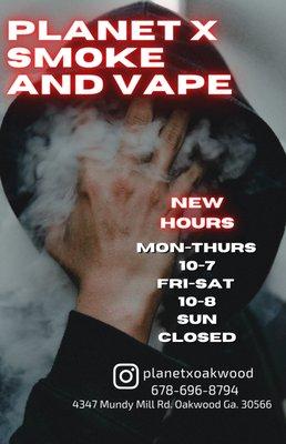 NEW HOURS!