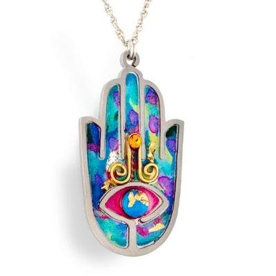 Seeka Hamsa, Star of David, and Chai jewelry