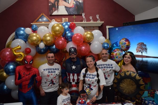 Family photo and time for the cake