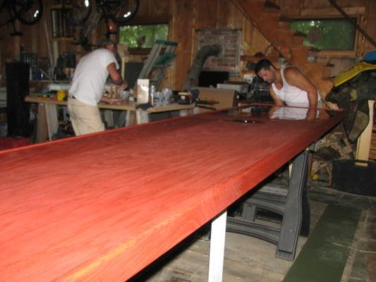 Custom built bar top for Sal's Pizza in Somersworth, NH