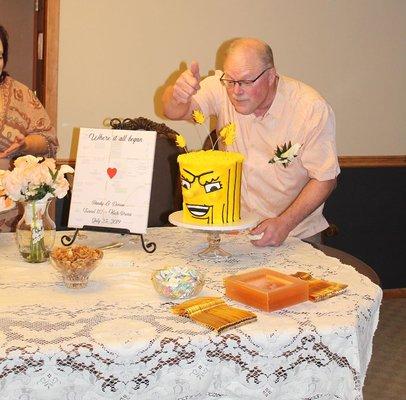 Amazing WuShock cake - Wichita Cake Creations did an incredible job making us a replica WuShock for our grooms cake!