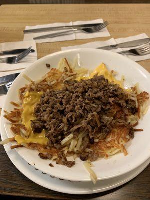 Steak hash brown bowl