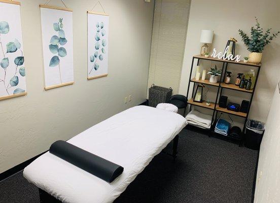 Massage therapy room