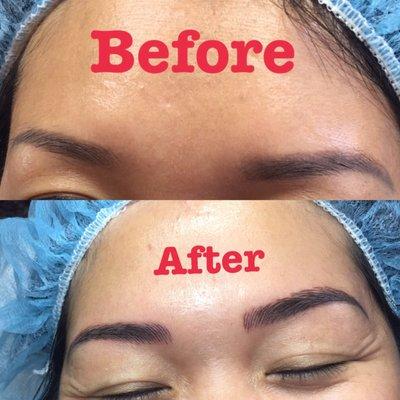 Covered old Permanent Makeup with Microblading