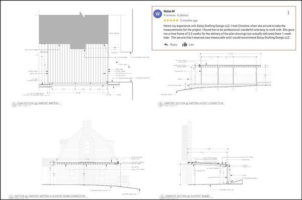 Architectural Drafting:
Existing Carport Drawing for Certificate of Occupancy.