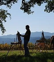 Painting in the vineyards