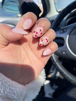 Cherry nail art sns nails