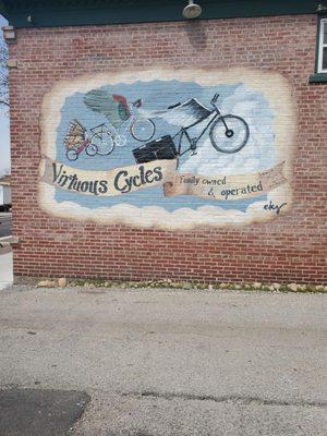 Great mural outside Virtuous Cycles