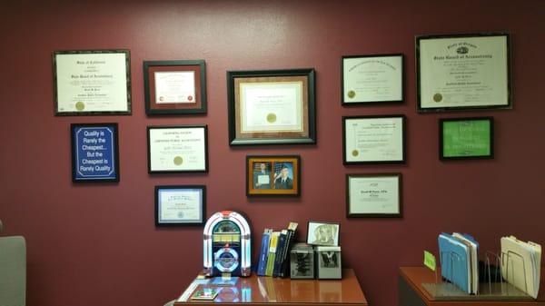 A few of my certificates.