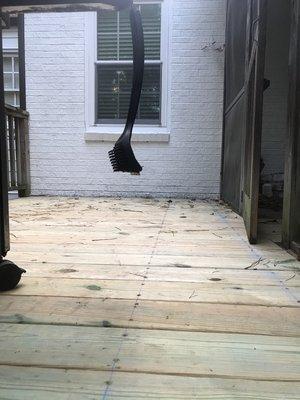 Replaced rotted deck boards