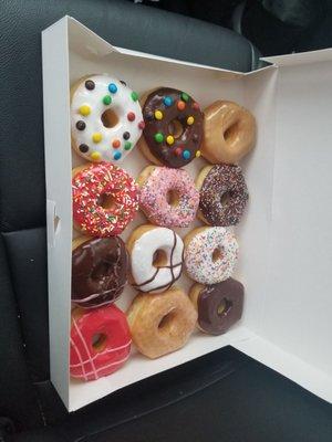 Assorted donuts...nut free for us, but they do have with nuts.