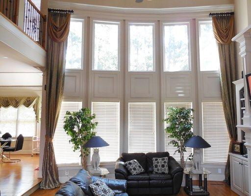 2 Story Ring Curtains with Swags